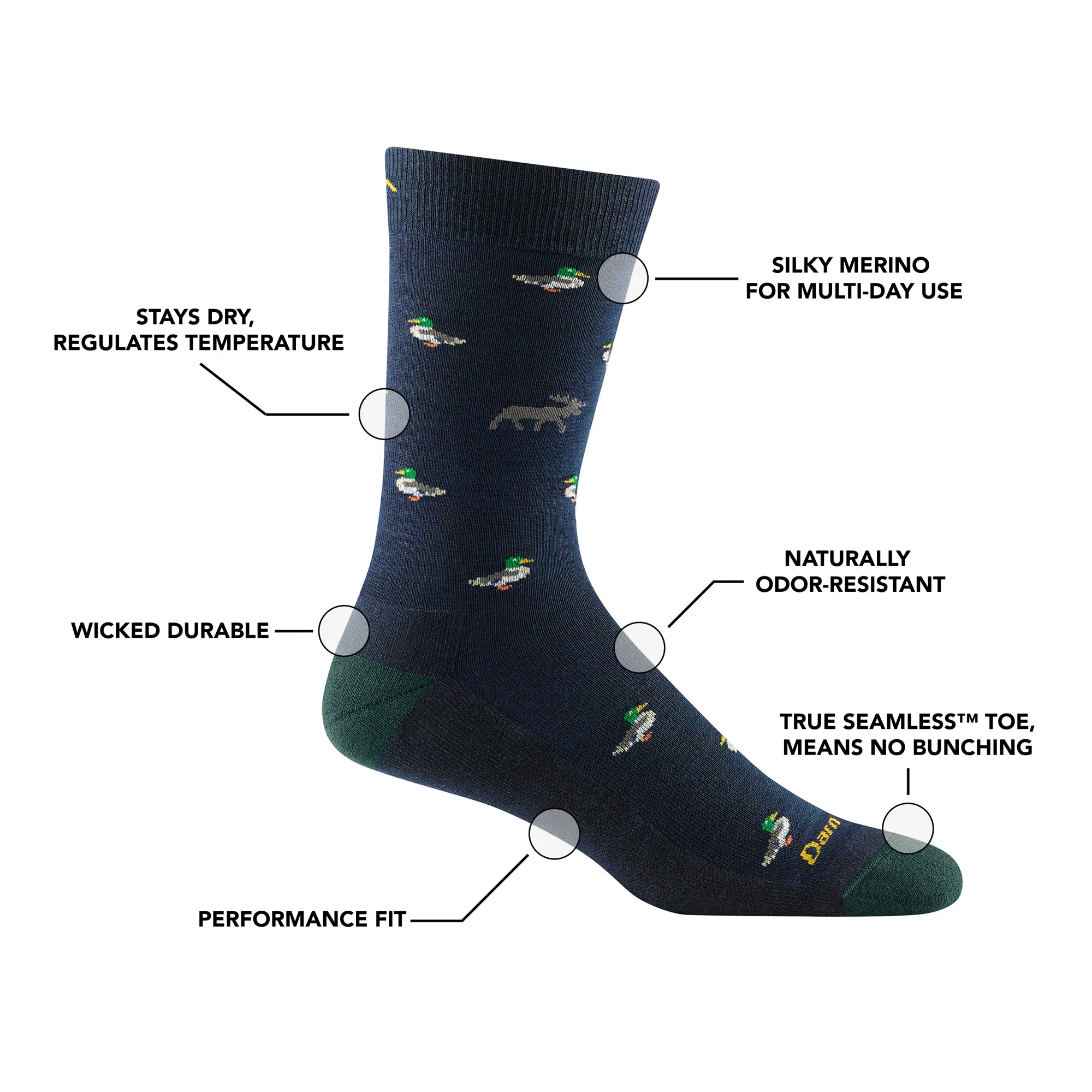 Men's Duck Duck Moose Crew Lightweight Lifestyle Socks - Image 8