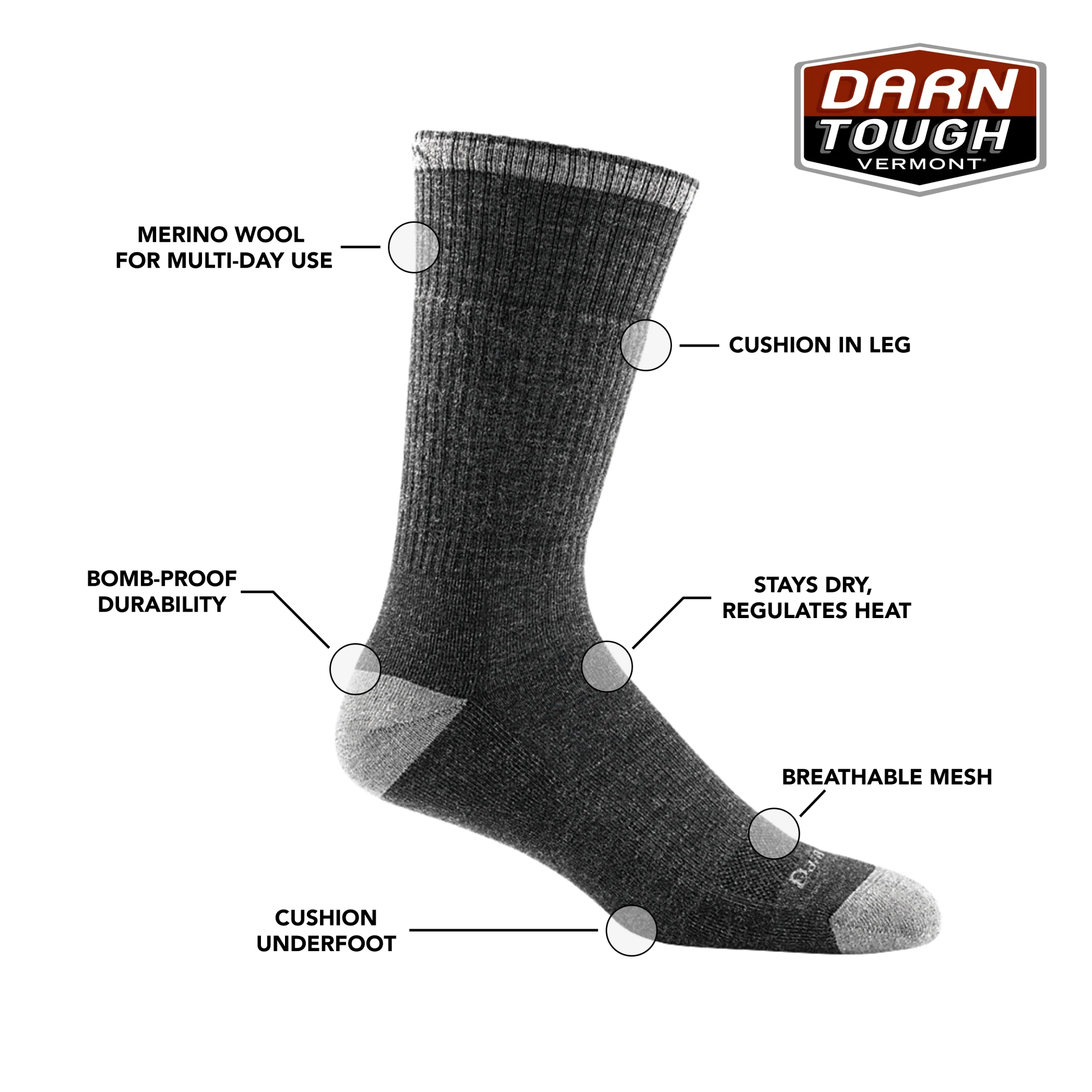Men's John Henry Boot Midweight Work Sock - Image 3