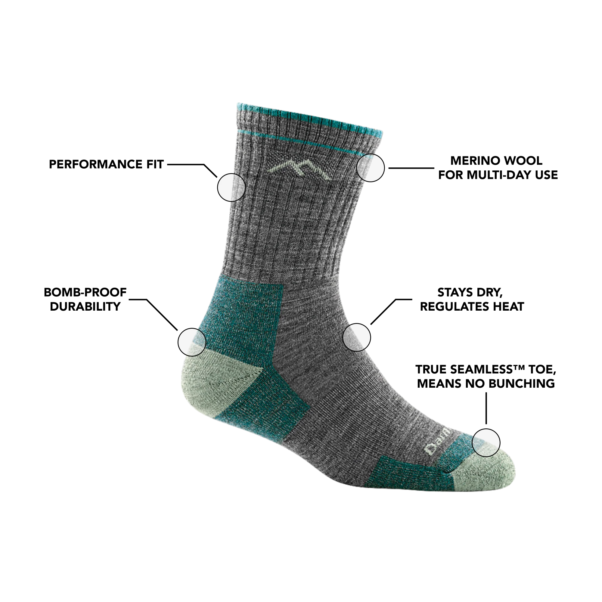 Women's Hiker Micro Crew Midweight Hiking Socks - Image 12