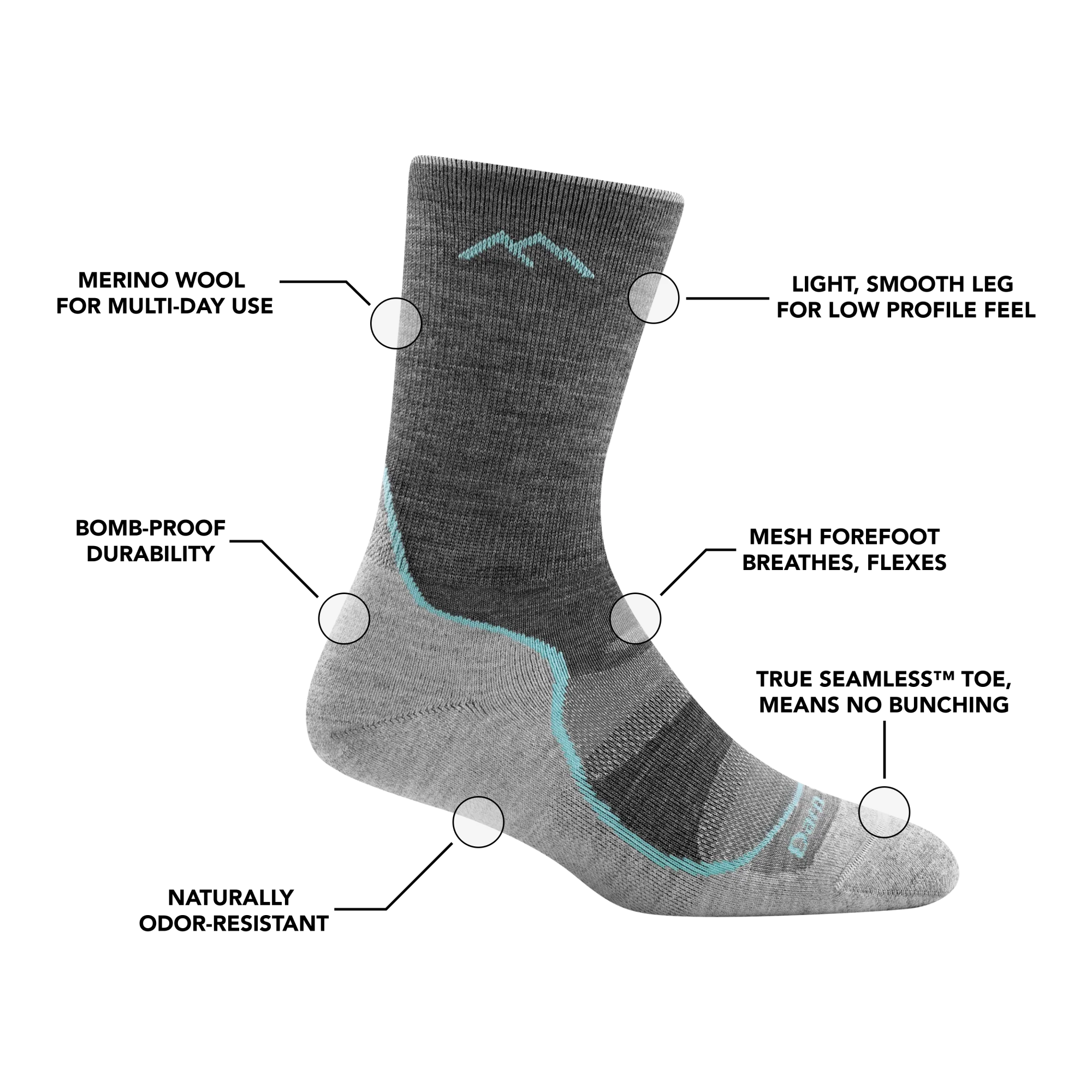 Women's Light Hiker Micro Crew Lightweight Hiking Socks - Image 11